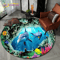 3D Ocean Dolphin Area Rug NonSlip Underwater Illusion Round Carpet 28