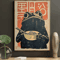 Retro Japanese Frog Ramen Canvas Art Quirky Art Deco Wall Decor 1