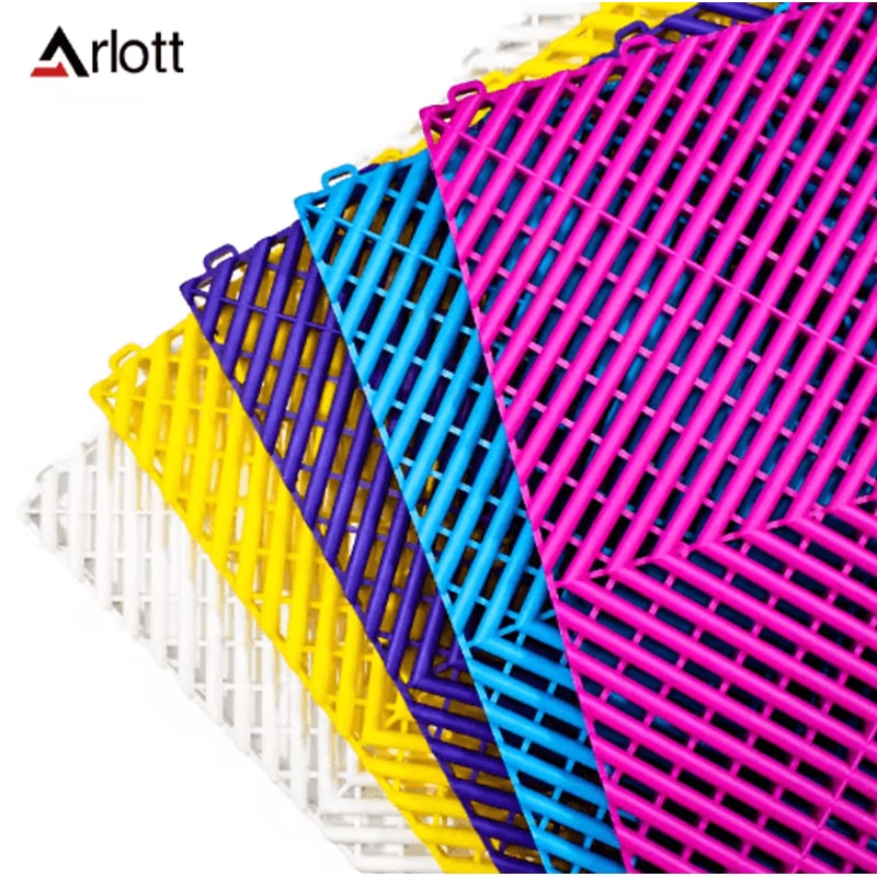 40by40 Interlocking Garage Floor Tiles Modular Drainage Car Wash Flooring 14