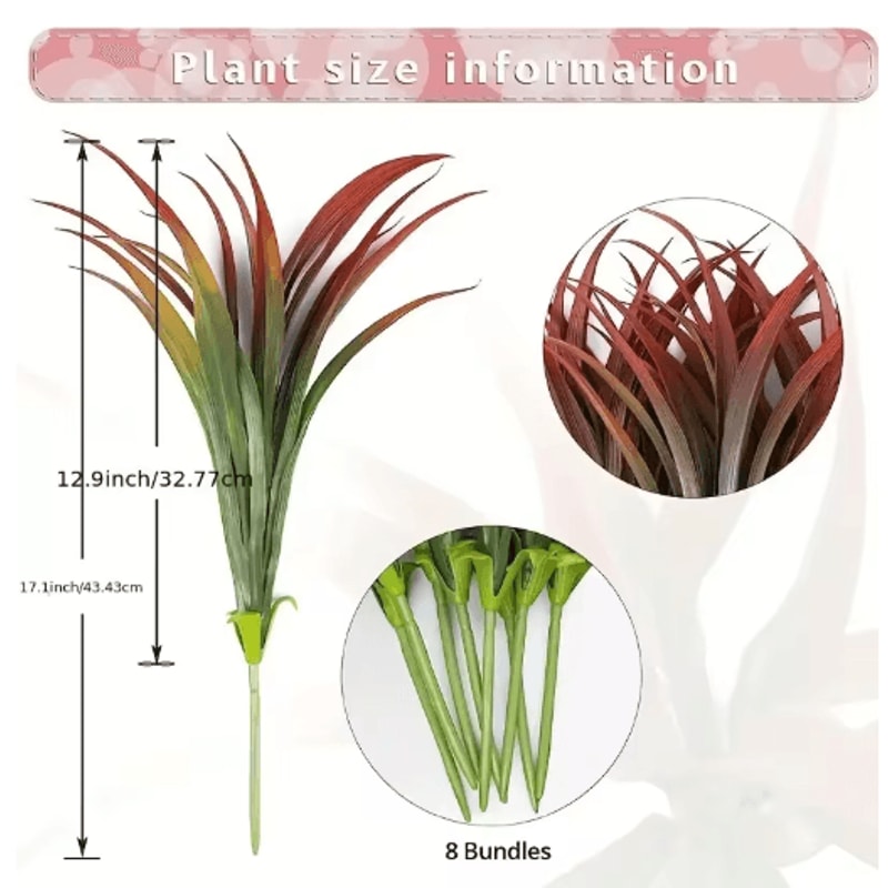 UV Resistant Artificial Plants Set Outdoor Tropical Tall Grass Shrubs Decor 1