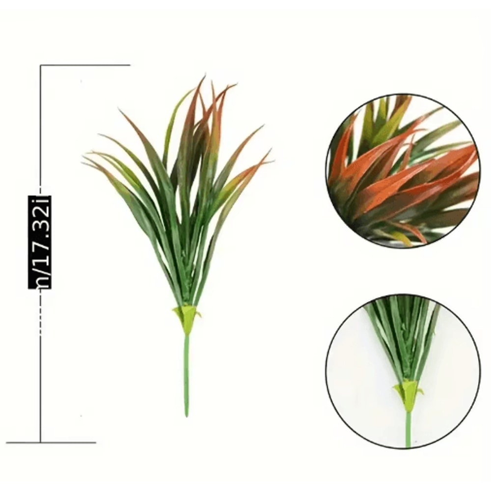 UV Resistant Artificial Plants Set Outdoor Tropical Tall Grass Shrubs Decor 2