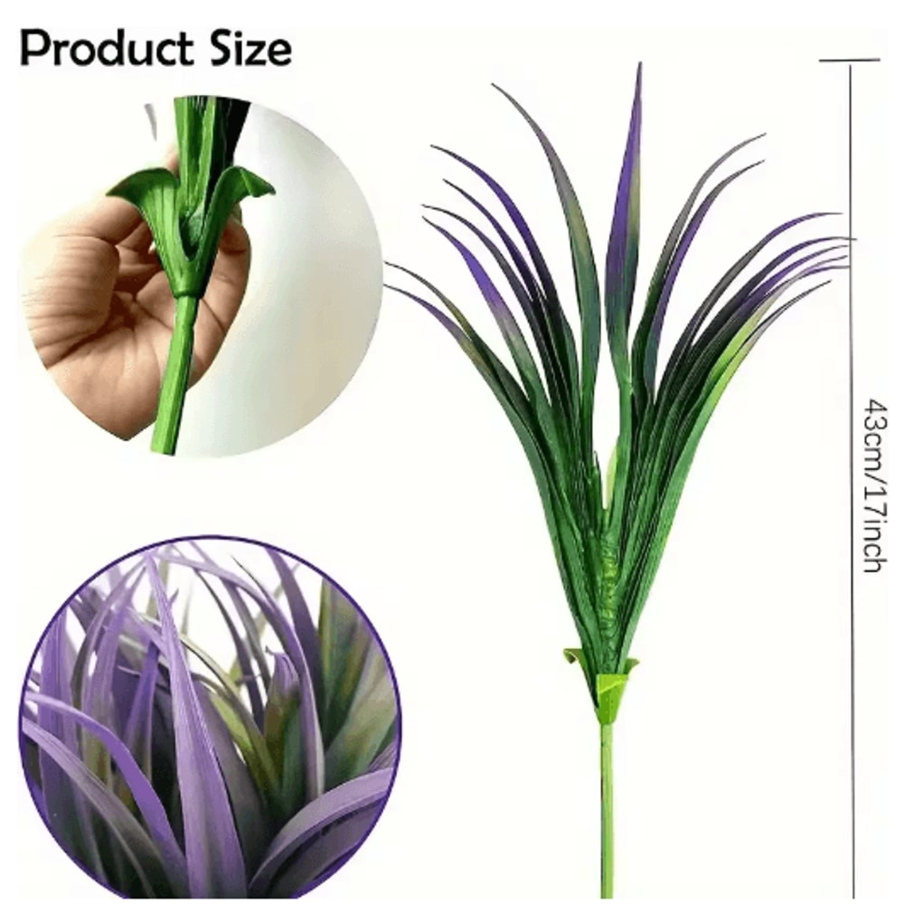 UV Resistant Artificial Plants Set Outdoor Tropical Tall Grass Shrubs Decor 12