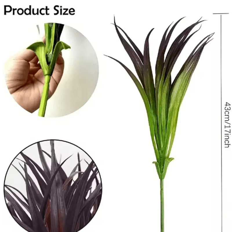 UV Resistant Artificial Plants Set Outdoor Tropical Tall Grass Shrubs Decor 14