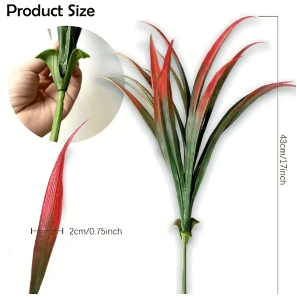 UV Resistant Artificial Plants Set Outdoor Tropical Tall Grass Shrubs Decor 17