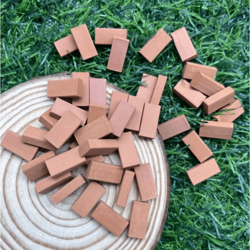100PCS Mini Clay Brick Set DIY Miniature Building Kit For Crafts Displays 2