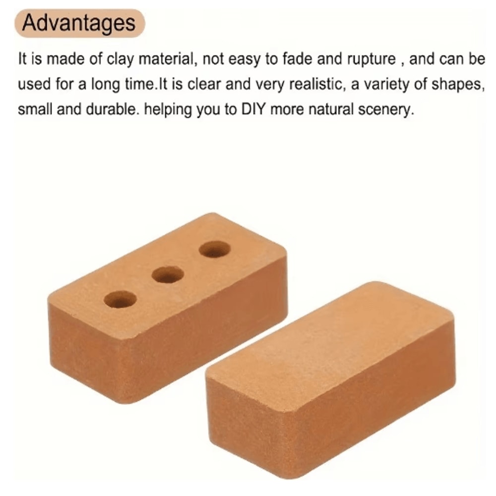 100PCS Mini Clay Brick Set DIY Miniature Building Kit For Crafts Displays 4
