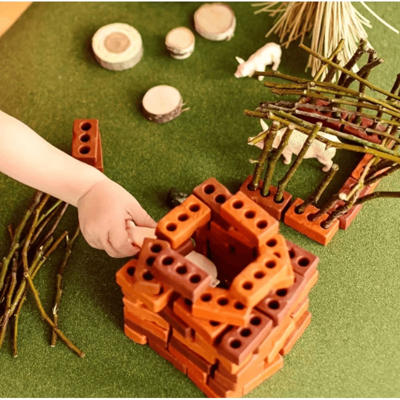 100PCS Mini Clay Brick Set DIY Miniature Building Kit For Crafts Displays 5