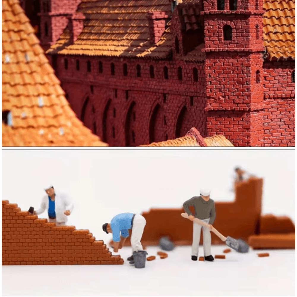 100PCS Mini Clay Brick Set DIY Miniature Building Kit For Crafts Displays 6