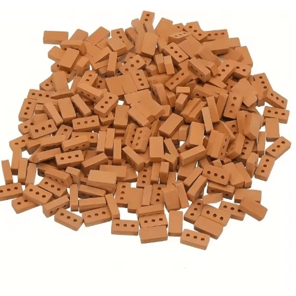 100PCS Mini Clay Brick Set DIY Miniature Building Kit For Crafts Displays 0