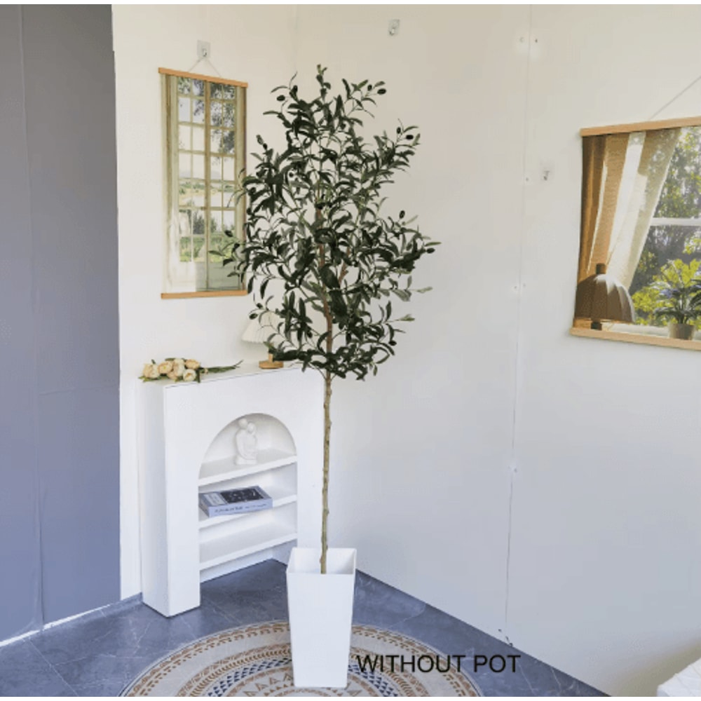 Tall Artificial Olive Tree Branch Minimalist Faux Plant For Modern Home Decor 10