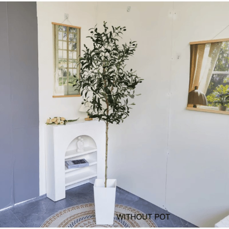 Tall Artificial Olive Tree Branch Minimalist Faux Plant For Modern Home Decor 10