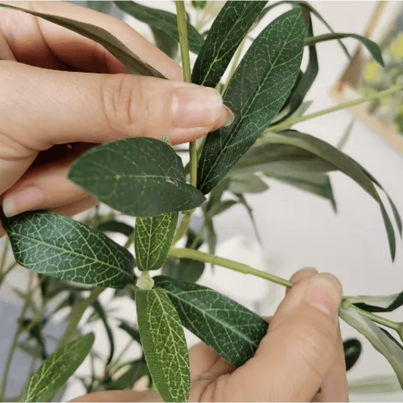 Tall Artificial Olive Tree Branch Minimalist Faux Plant For Modern Home Decor 8