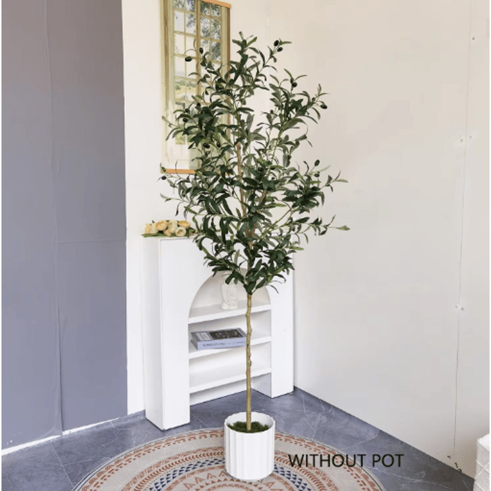 Tall Artificial Olive Tree Branch Minimalist Faux Plant For Modern Home Decor 9