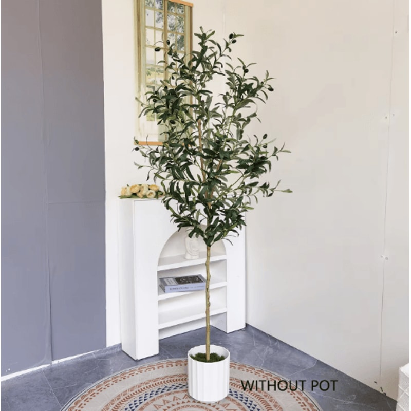 Tall Artificial Olive Tree Branch Minimalist Faux Plant For Modern Home Decor 9
