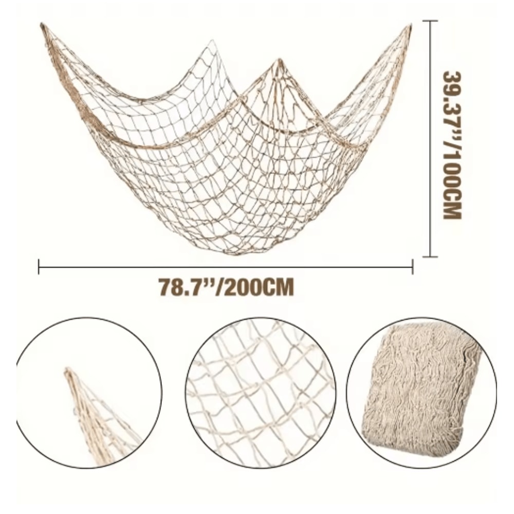 Nautical Fishing Net Wall Decor Hawaiian Ocean Theme Party Home Decoration 1