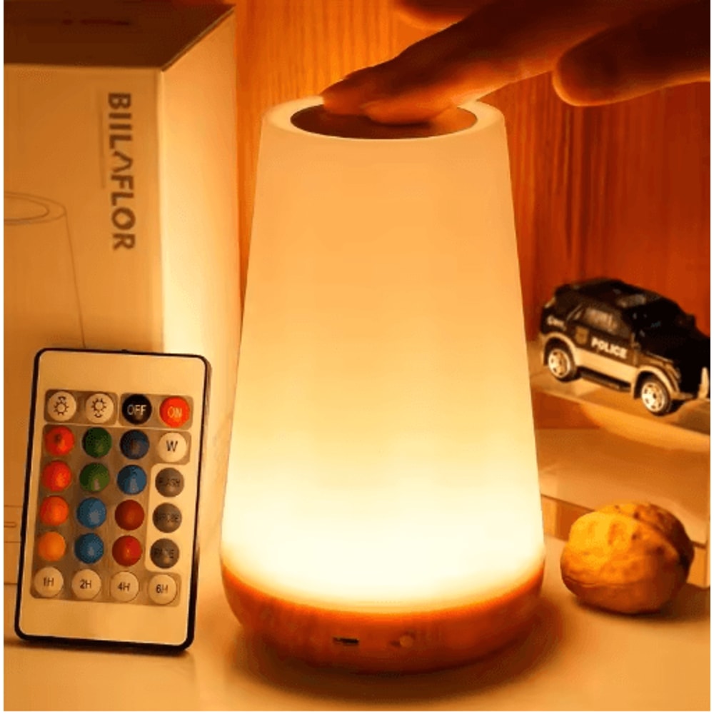 RGB Color Changing Night Light Touch Dimmable USB Rechargeable Bedside Lamp 1