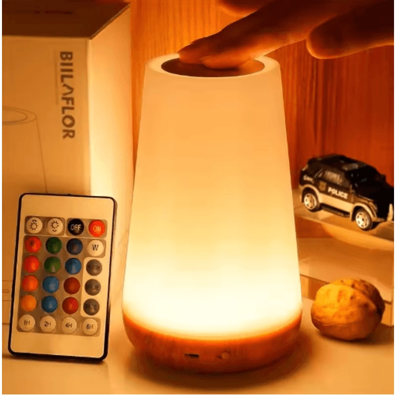 RGB Color Changing Night Light Touch Dimmable USB Rechargeable Bedside Lamp 1