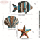 Colorful Ocean Wooden Wall Decor Set Coastal Farmhouse Sea Life Accents 2