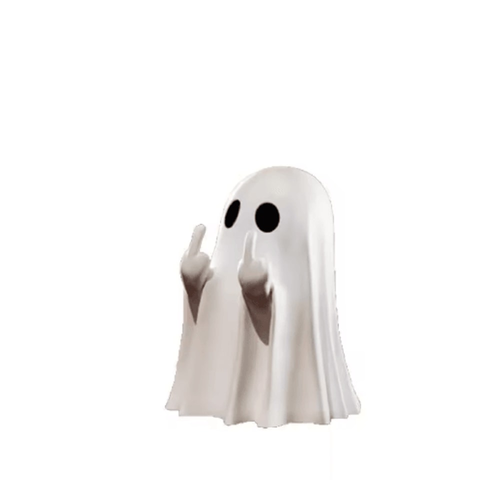 Funny Middle Finger Ghost Figurine Cute Halloween Tabletop Decor 2