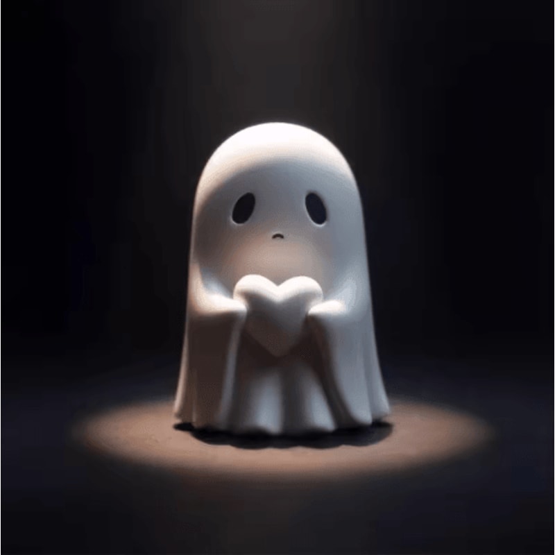 Funny Middle Finger Ghost Figurine Cute Halloween Tabletop Decor 3
