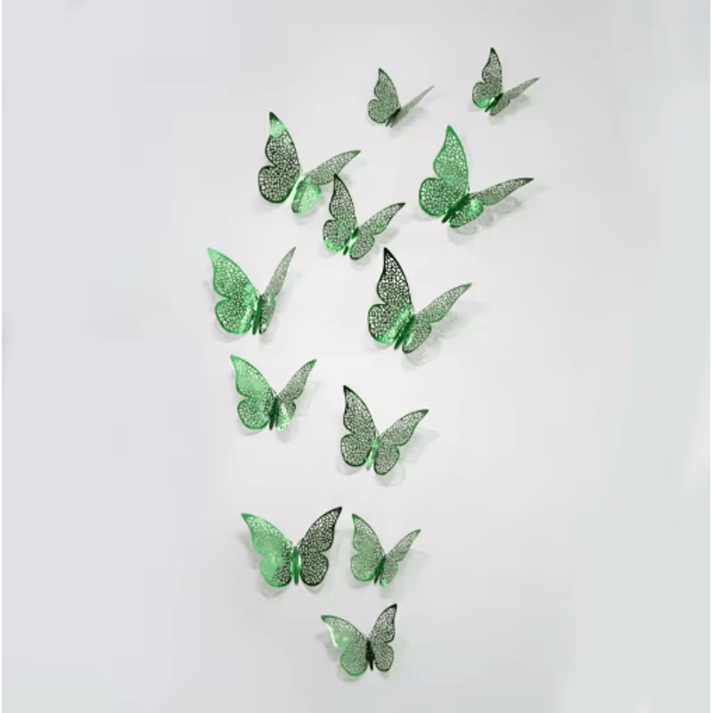 3D Mirror Butterfly Wall Stickers DIY Decorative Wall Art Set 4