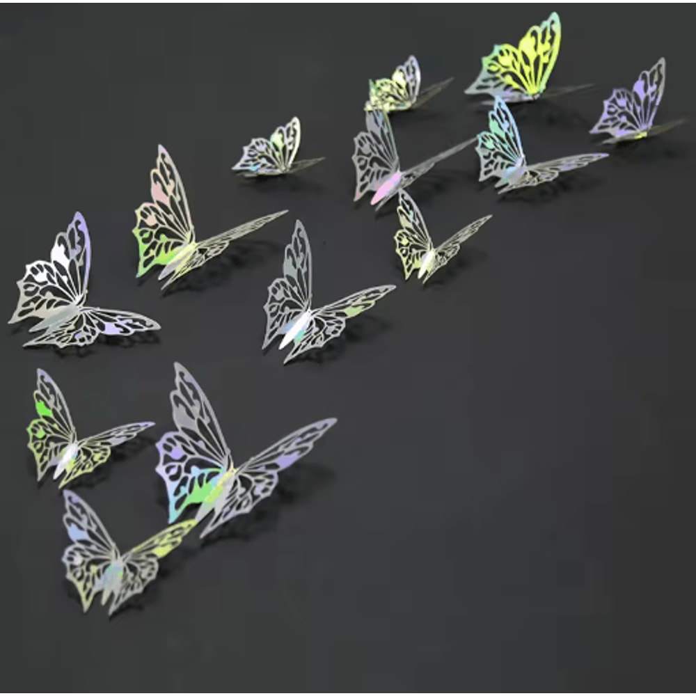 3D Mirror Butterfly Wall Stickers DIY Decorative Wall Art Set 10