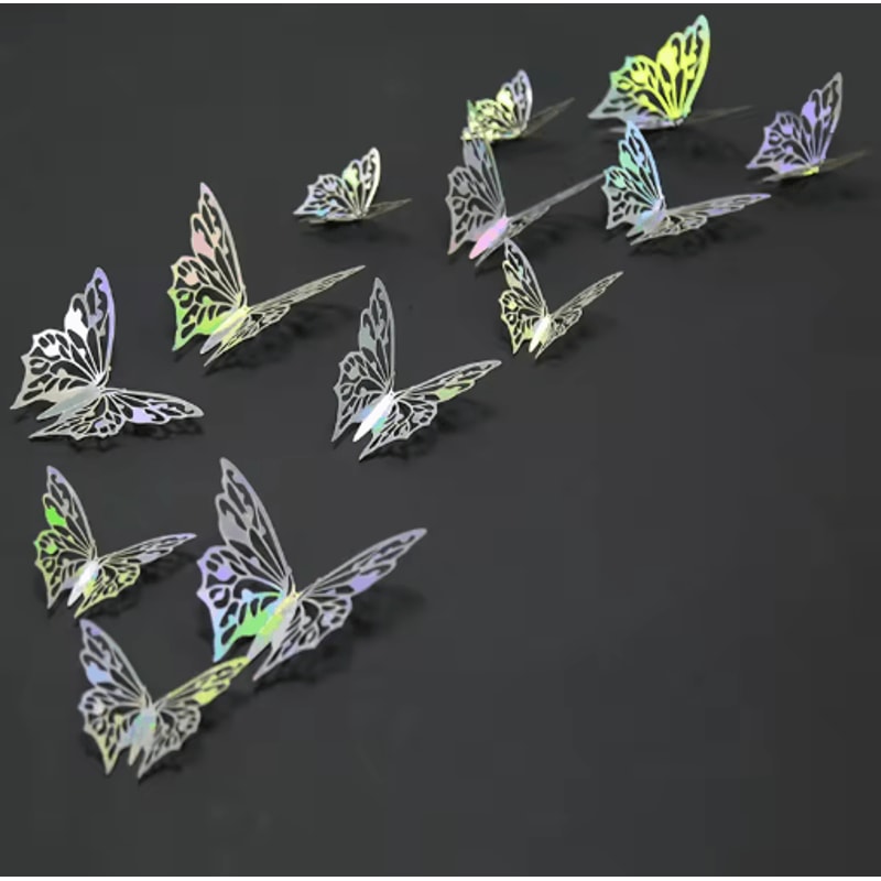 3D Mirror Butterfly Wall Stickers DIY Decorative Wall Art Set 10