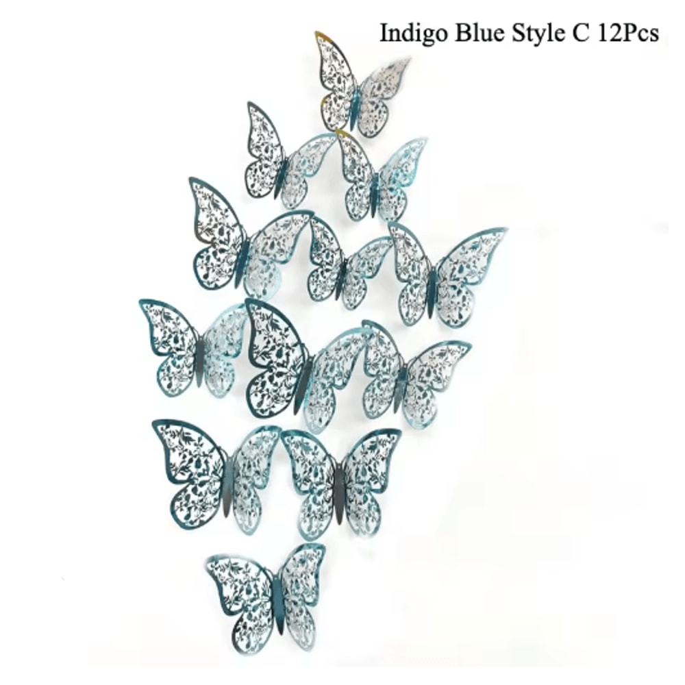 3D Mirror Butterfly Wall Stickers DIY Decorative Wall Art Set 13