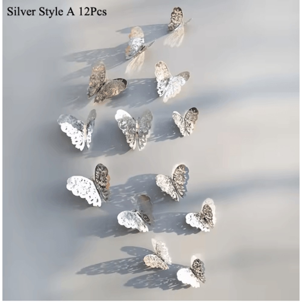 3D Mirror Butterfly Wall Stickers DIY Decorative Wall Art Set 18