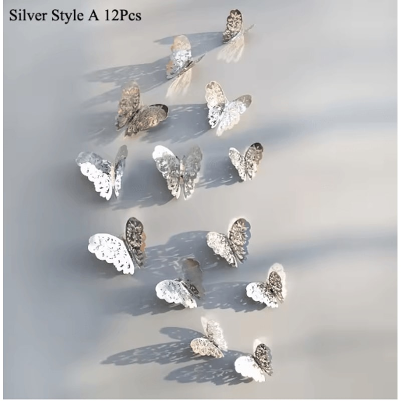 3D Mirror Butterfly Wall Stickers DIY Decorative Wall Art Set 18