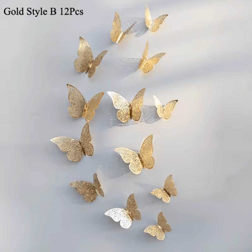 3D Mirror Butterfly Wall Stickers DIY Decorative Wall Art Set 20