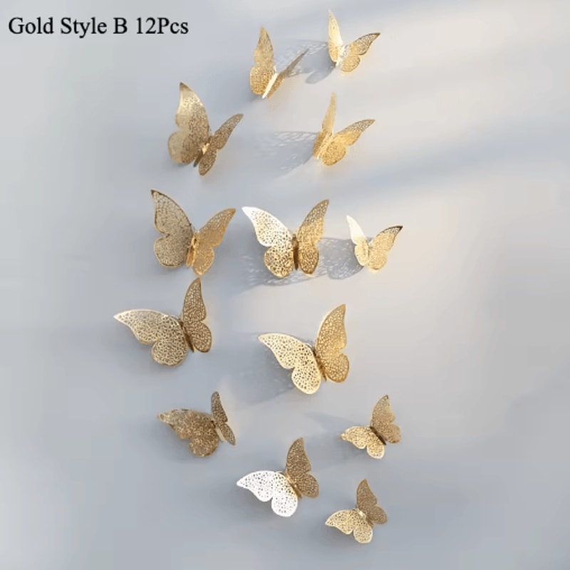 3D Mirror Butterfly Wall Stickers DIY Decorative Wall Art Set 20