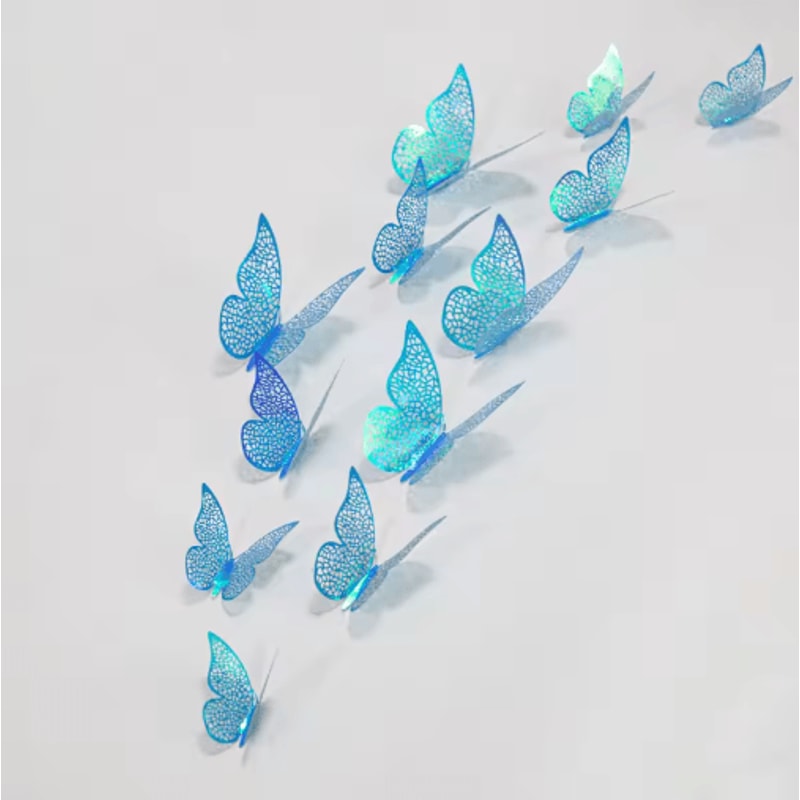 3D Mirror Butterfly Wall Stickers DIY Decorative Wall Art Set 7