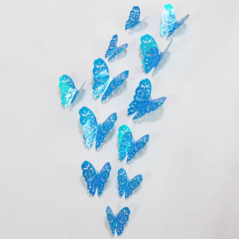 3D Mirror Butterfly Wall Stickers DIY Decorative Wall Art Set 8