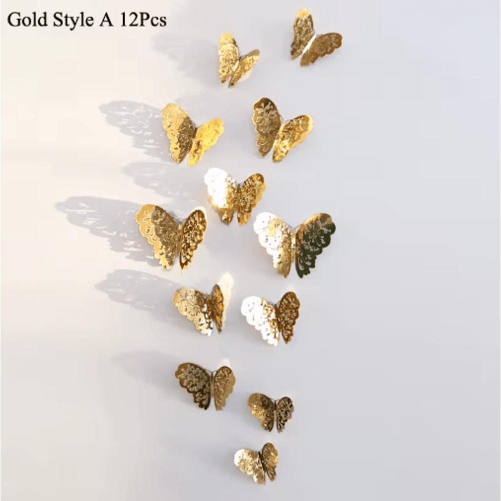 3D Mirror Butterfly Wall Stickers DIY Decorative Wall Art Set 21
