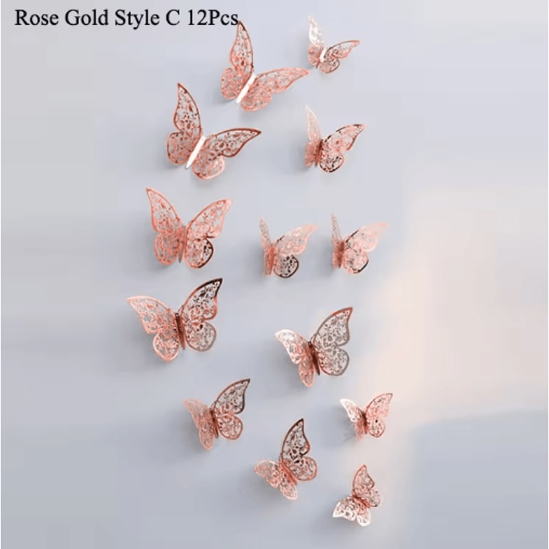 3D Mirror Butterfly Wall Stickers DIY Decorative Wall Art Set 22