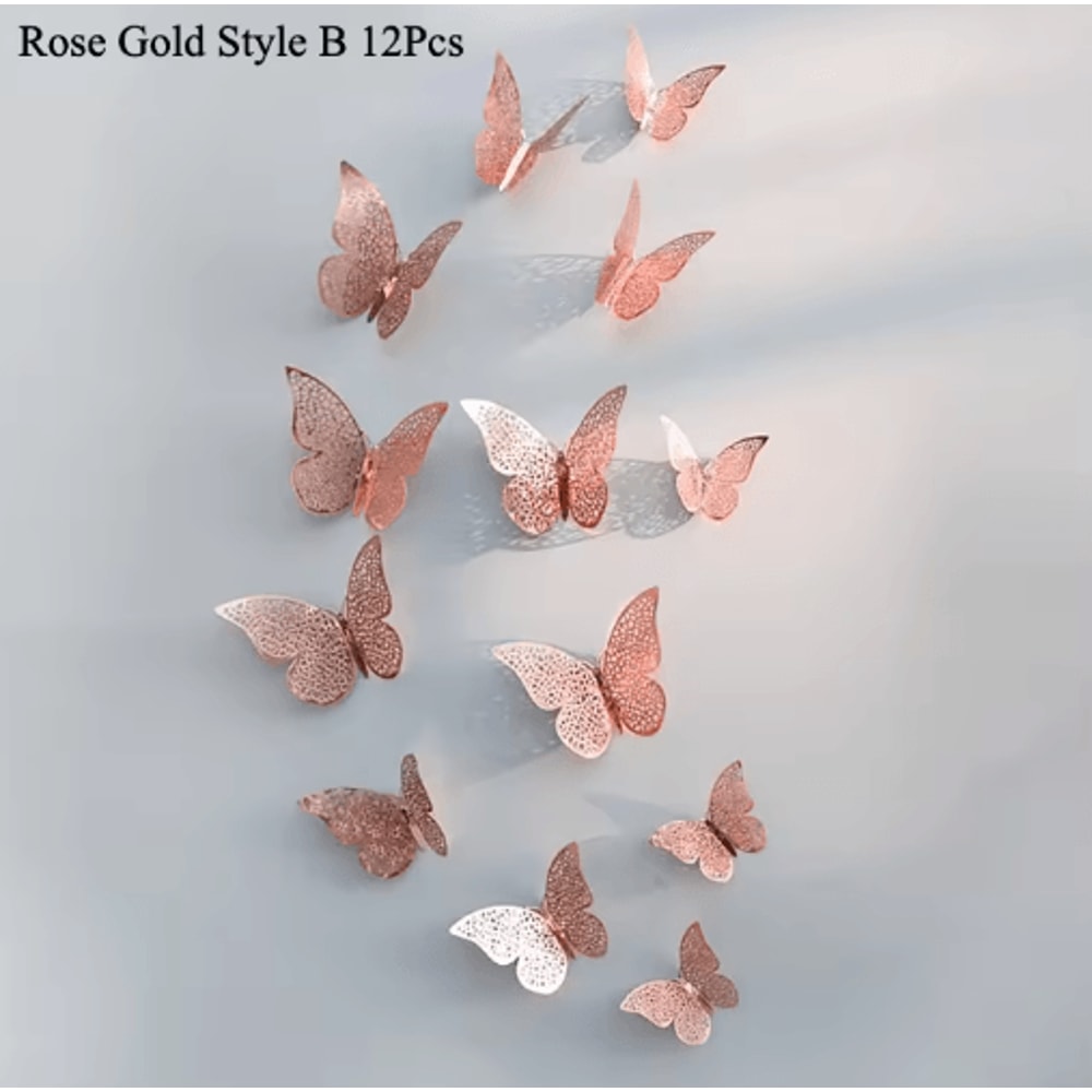 3D Mirror Butterfly Wall Stickers DIY Decorative Wall Art Set 23