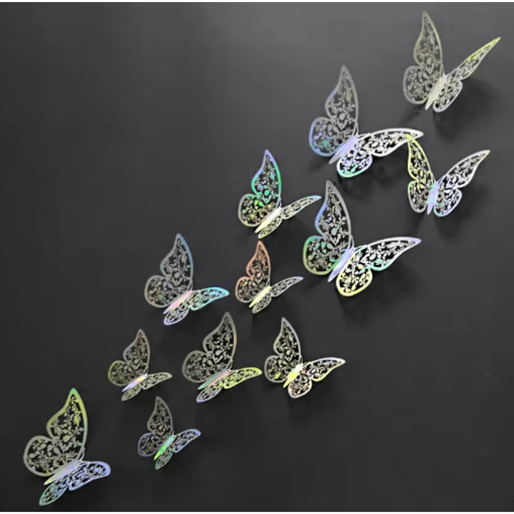 3D Mirror Butterfly Wall Stickers DIY Decorative Wall Art Set 25
