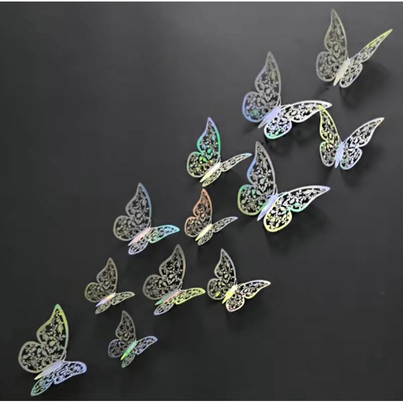 3D Mirror Butterfly Wall Stickers DIY Decorative Wall Art Set 25