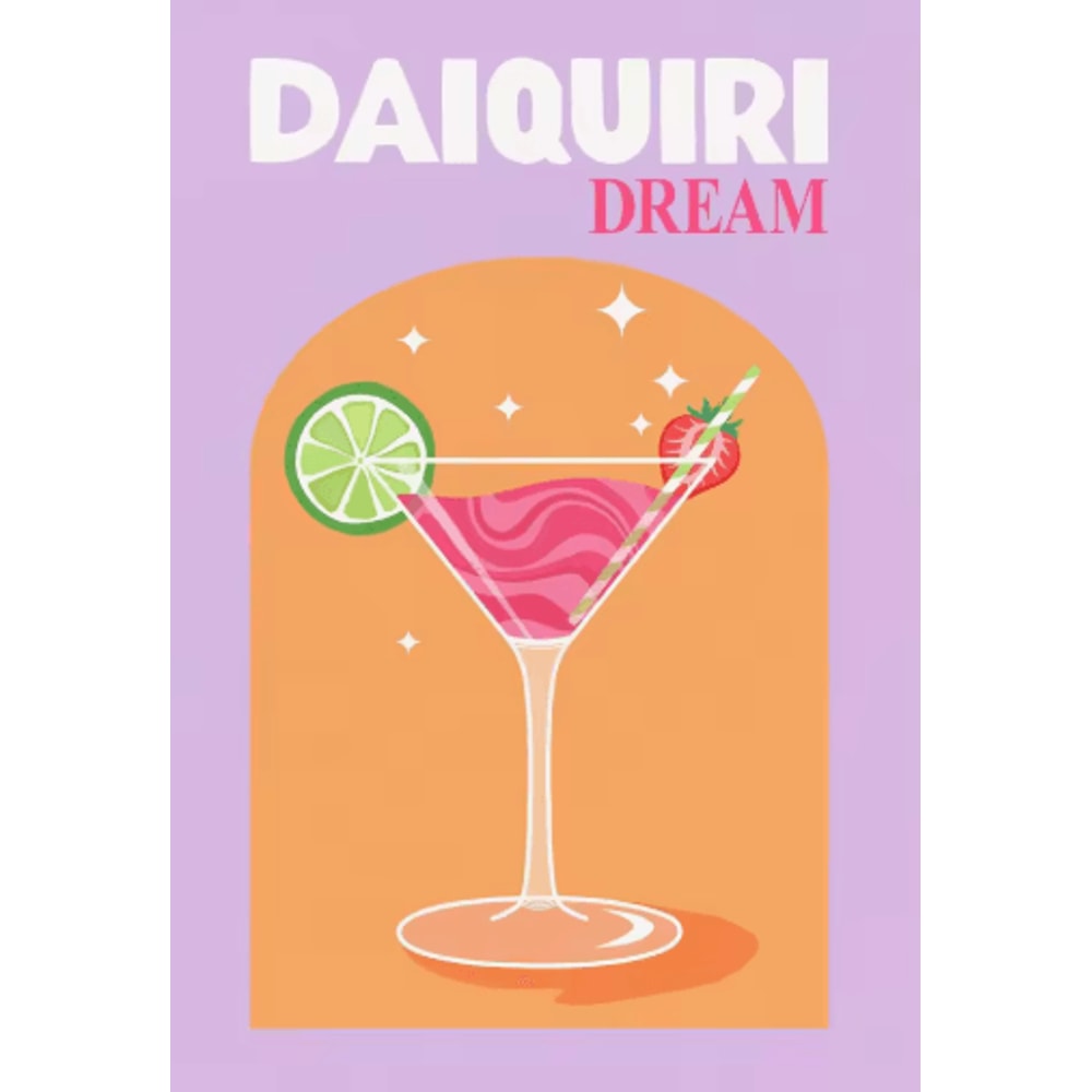 Colorful Cocktail Canvas Posters Trendy Bar Cart Whiskey Wall Art Prints 1