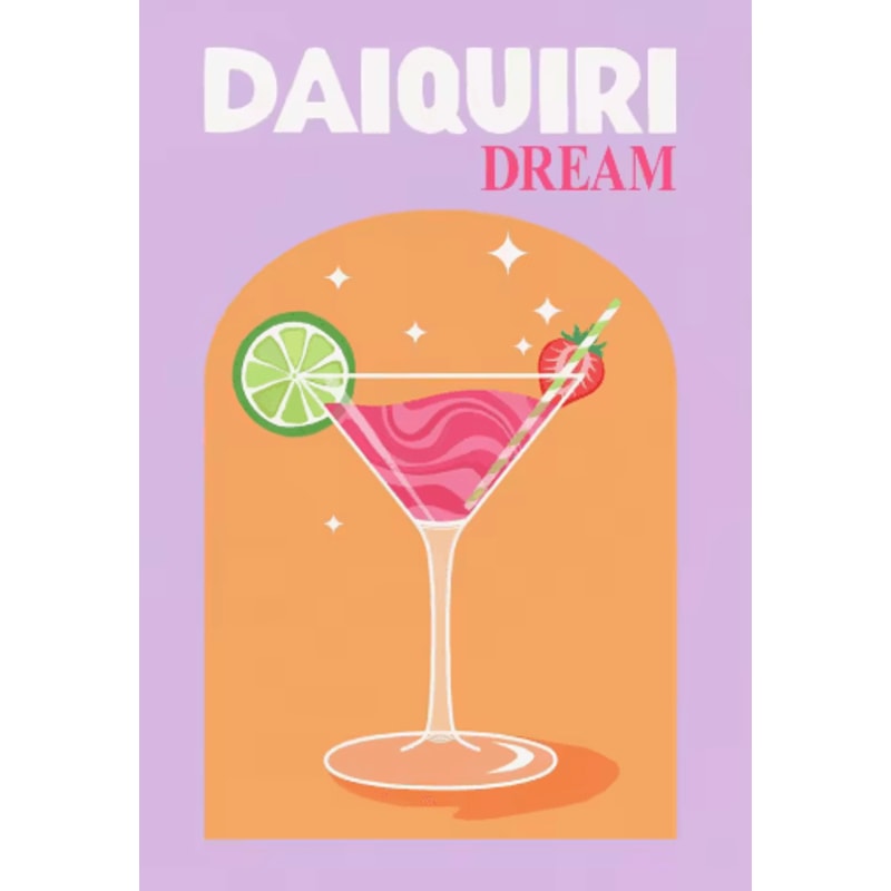 Colorful Cocktail Canvas Posters Trendy Bar Cart Whiskey Wall Art Prints 1