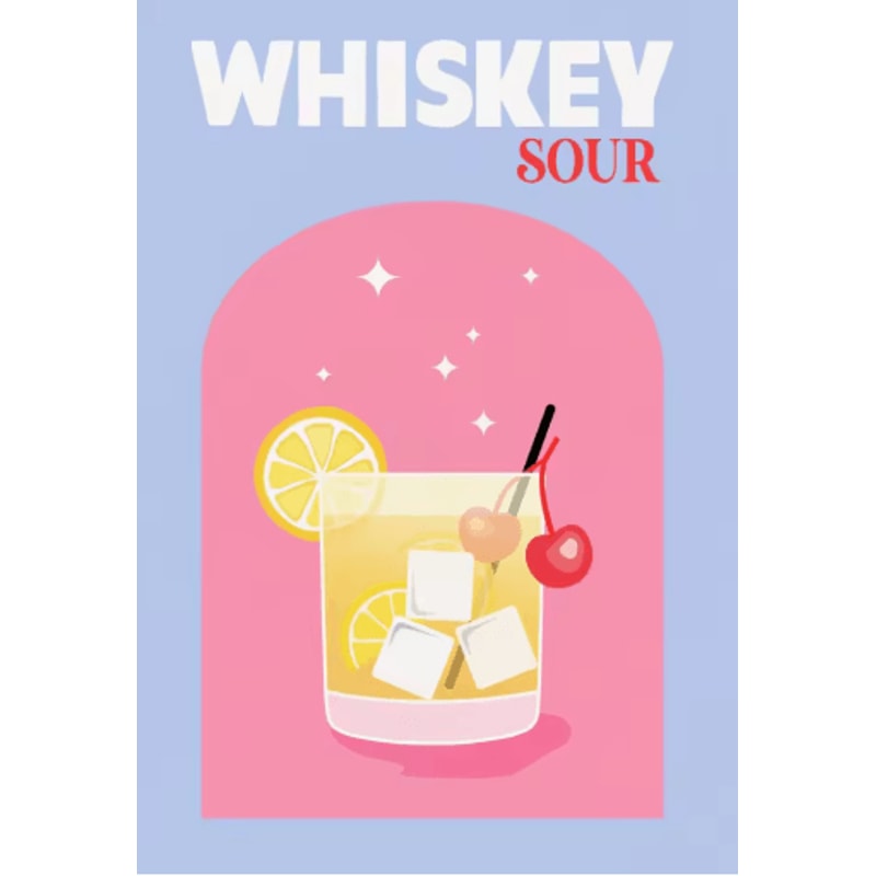 Colorful Cocktail Canvas Posters Trendy Bar Cart Whiskey Wall Art Prints 12