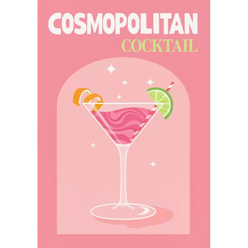 Colorful Cocktail Canvas Posters Trendy Bar Cart Whiskey Wall Art Prints 5