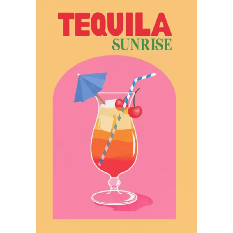 Colorful Cocktail Canvas Posters Trendy Bar Cart Whiskey Wall Art Prints 8