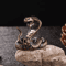 Antique Copper Brass Snake Figurine Mini Desktop Bronze Decor Statue 1