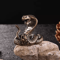 Antique Copper Brass Snake Figurine Mini Desktop Bronze Decor Statue 1