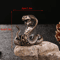 Antique Copper Brass Snake Figurine Mini Desktop Bronze Decor Statue 2