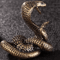 Antique Copper Brass Snake Figurine Mini Desktop Bronze Decor Statue 3