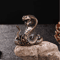 Antique Copper Brass Snake Figurine Mini Desktop Bronze Decor Statue 0
