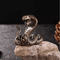 Antique Copper Brass Snake Figurine Mini Desktop Bronze Decor Statue 0